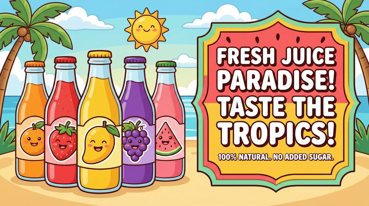 鲜榨果汁品牌广告 - 天然无添加